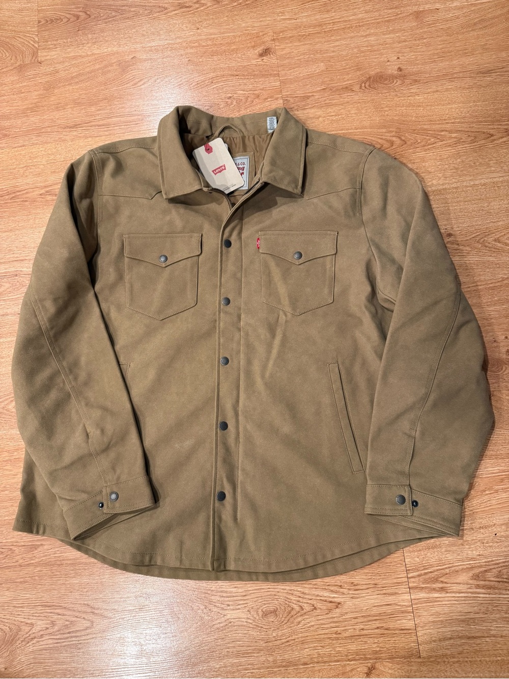 Levi's Tan Snap-Front Lightweight suede Shirt Jacket